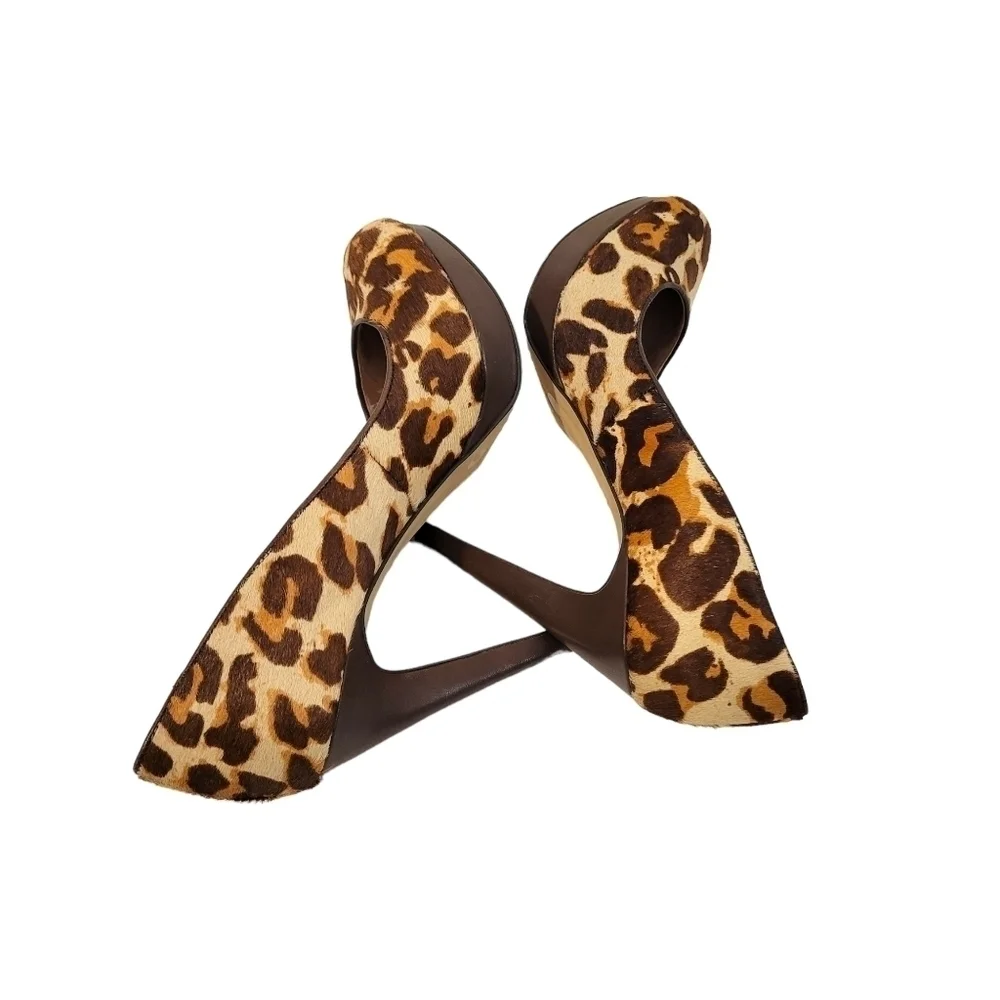 Vince Camuto Leopard Print Pony Hair Platform Heels